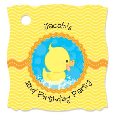 Ducky Duck - Personalized Birthday Party Tags - 20 ct 