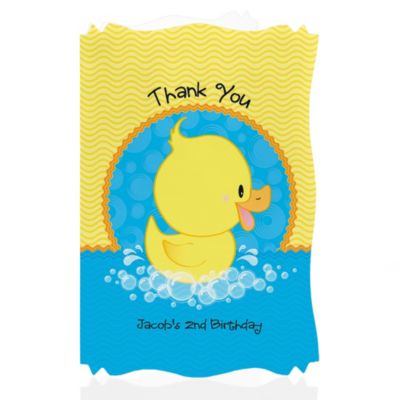 Ducky Duck - Personalized Birthday Party Thank You Cards