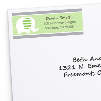 Baby Elephant - Personalized Baby Shower Return Address Labels - 30 ct 