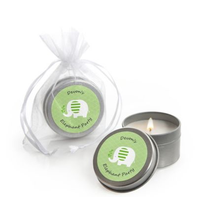 Baby Elephant - Personalized Baby Shower Candle Tin Favors