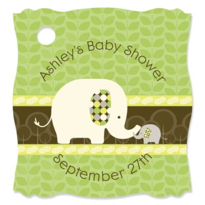 Baby Elephant - Personalized Baby Shower Tags - 20 ct