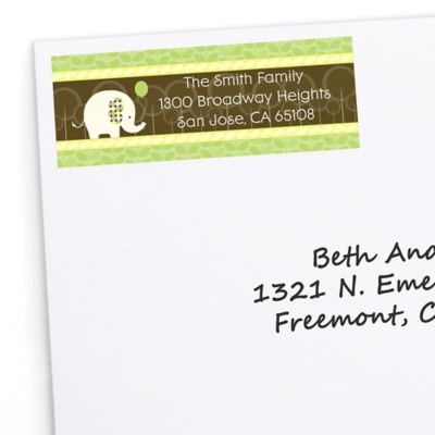 Elephant - Personalized Birthday Party Return Address Labels - 30 ct 