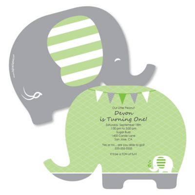 Elephant - Personalized Birthday Party Invitations