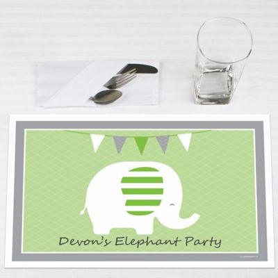 Elephant - Personalized Birthday Party Placemats