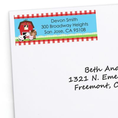 Farm Animals - Personalized Personalized Baby Shower Return Address Labels - 30 ct 