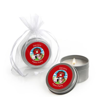 Farm Animals - Personalized Baby Shower Candle Tin Favors