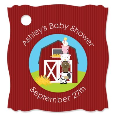 Farm Animals - Personalized Baby Shower Tags - 20 ct