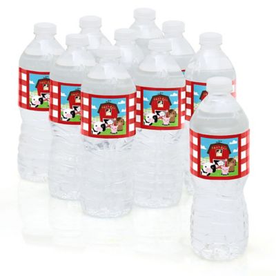 Farm Animals - Personalized Baby Shower Water Bottle Label Favors 