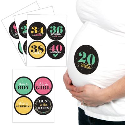 Floral Chalkboard Weekly Pregnancy Stickers Set Main?$thumb$
