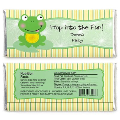 Froggy Frog - Personalized Baby Shower Candy Bar Wrapper Favors
