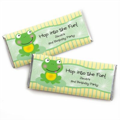 Froggy Frog - Personalized Birthday Party Candy Bar Wrapper Favors