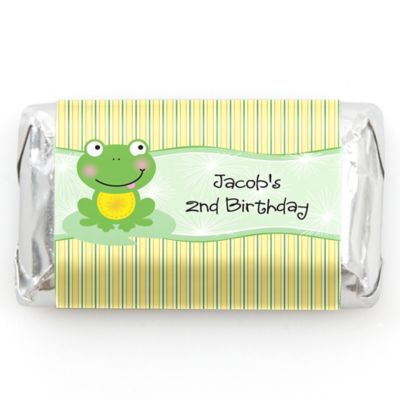 Froggy Frog - Personalized Birthday Party Mini Candy Bar Wrapper Favors - 20 ct