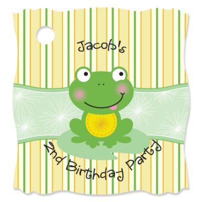 Froggy Frog - Personalized Birthday Party Tags - 20 ct