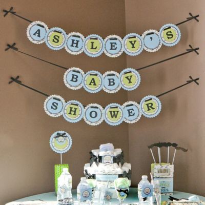 Mommy Silhouette It's A Boy - Personalized Baby Shower Garland Letter Banners