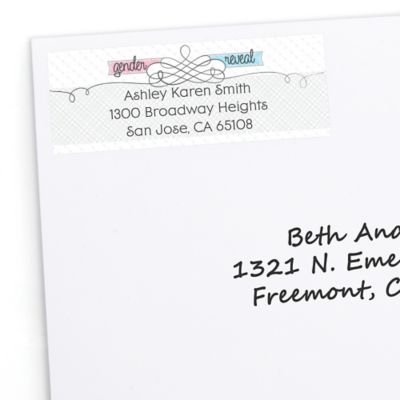 Gender Reveal - Personalized Party Return Address Labels - 30 ct