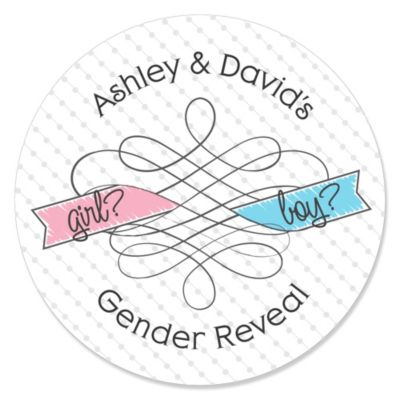 Gender Reveal - Personalized Party Sticker Labels - 24 ct