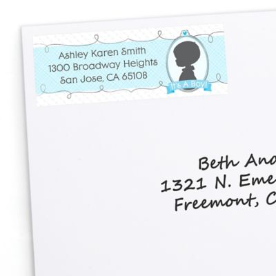 Gender Reveal - Boy - Personalized Party Return Address Labels - 30 ct