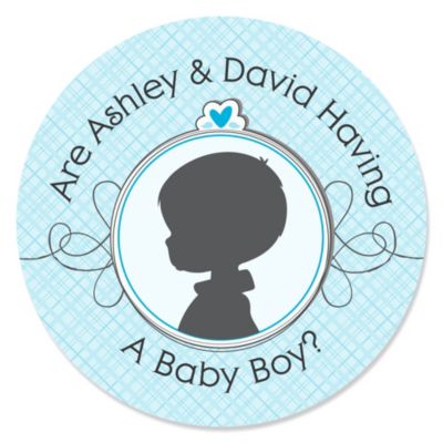 Gender Reveal - Boy - Personalized Party Sticker Labels - 24 ct