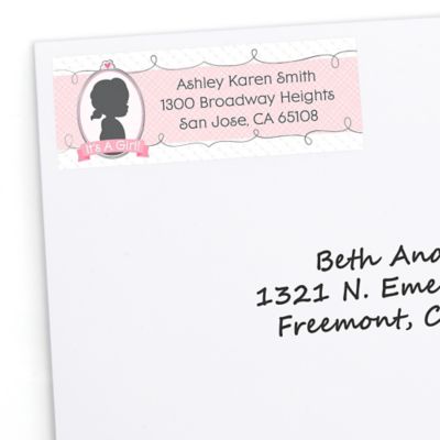 Gender Reveal - Girl - Personalized Party Return Address Labels - 30 ct