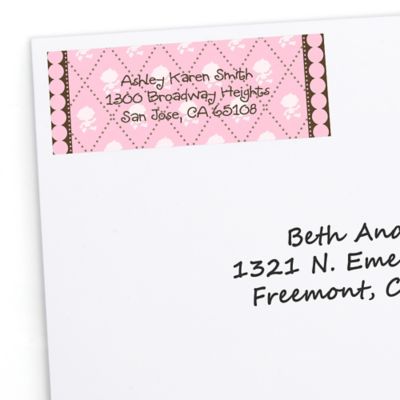 Modern Baby Girl - Personalized Baby Shower Return Address Labels - 30 ct