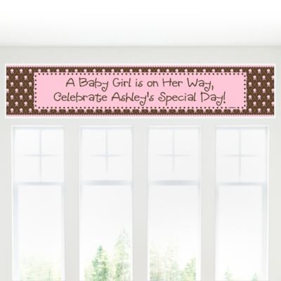 Modern Baby Girl - Personalized Baby Shower Banners