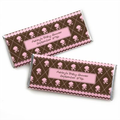 Modern Baby Girl - Personalized Baby Shower Candy Bar Wrapper Favors