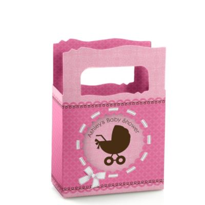 Girl Baby Carriage - Personalized Baby Shower Mini Favor Boxes