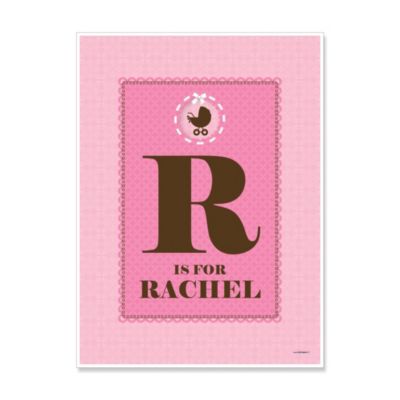 Girl Baby Carriage - Personalized Baby Shower Poster Gift