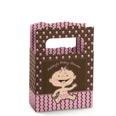 Modern Baby Girl Caucasian - Personalized Baby Shower Mini Favor Boxes