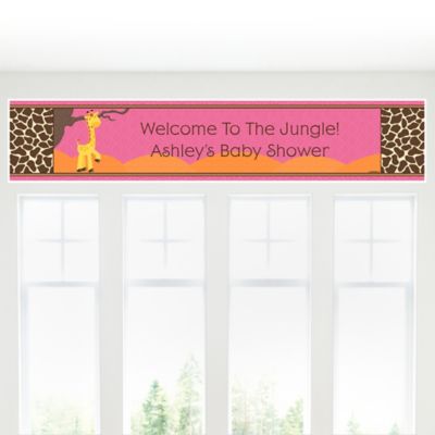 Giraffe Girl - Personalized Baby Shower Banners