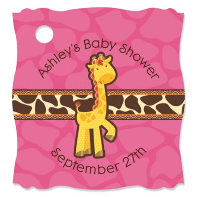 Giraffe Girl - Personalized Baby Shower Tags - 20 ct