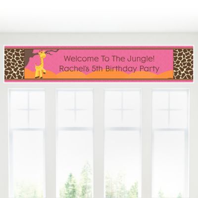 Giraffe Girl - Personalized Birthday Party Banners