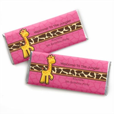 Giraffe Girl - Personalized Birthday Party Candy Bar Wrapper Favors