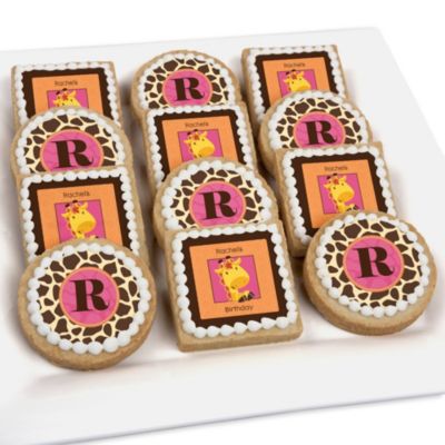 Giraffe Girl - Personalized Birthday Party Cookies