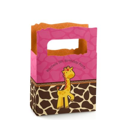Giraffe Girl - Personalized Birthday Party Mini Favor Boxes