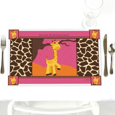 Giraffe Girl - Personalized Birthday Party Placemats