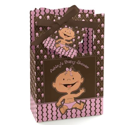 Modern Baby Girl Hispanic - Personalized Baby Shower Favor Boxes