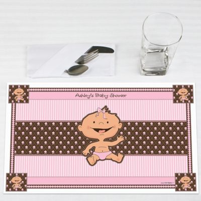 Modern Baby Girl Hispanic - Personalized Baby Shower Placemats