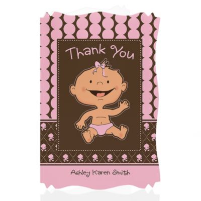 Modern Baby Girl Hispanic - Personalized Baby Shower Thank You Cards