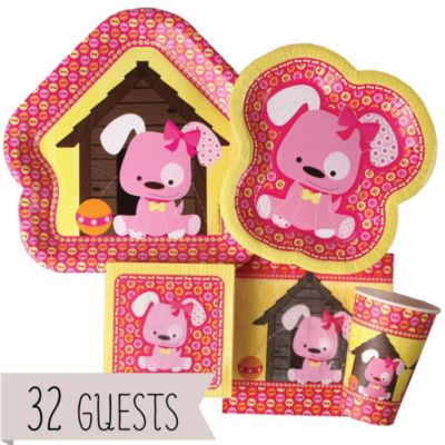 Girl Puppy Dog - Birthday Party 32 Big Dot Bundle