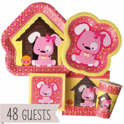 Girl Puppy Dog - Birthday Party 48 Big Dot Bundle