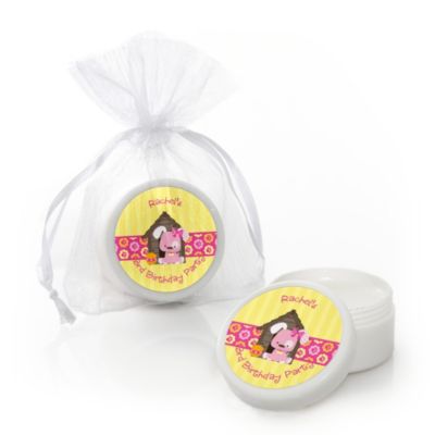 Girl Puppy Dog - Personalized Birthday Party Lip Balm Favors