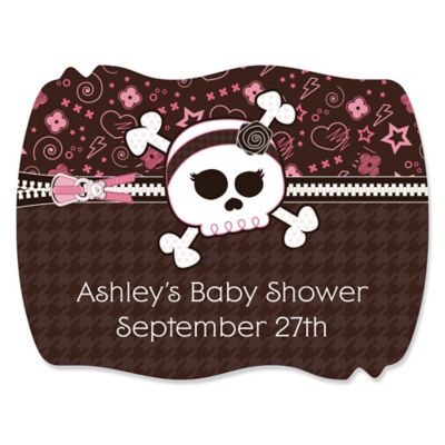 Skullicious™ - Baby Girl Skull - Personalized Baby Shower Squiggle ...