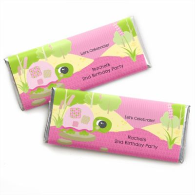 Girl Turtle - Personalized Birthday Party Candy Bar Wrapper Favors