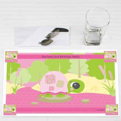 Girl Turtle - Personalized Birthday Party Placemats