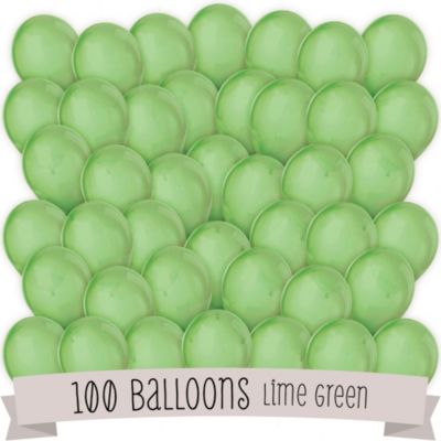 Lime Green - Birthday Party Latex Balloons - 100 ct