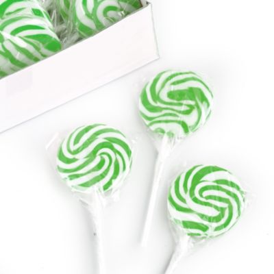 Green - Apple Swirl Lollipops - Bridal Shower Candy - 24 ct