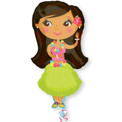 Hula Girl - Bridal Shower Mylar Balloon