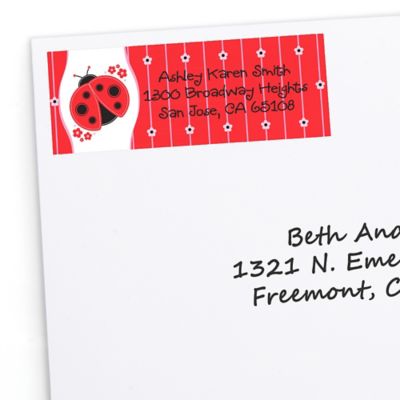 Modern Ladybug - Personalized Baby Shower Return Address Labels - 30 ct