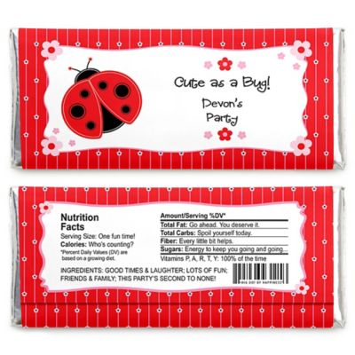Modern Ladybug - Personalized Baby Shower Candy Bar Wrapper Favors